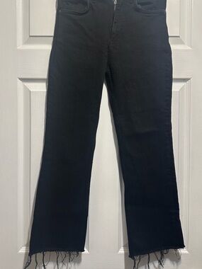 Zara Black Frayed Hem Jeans